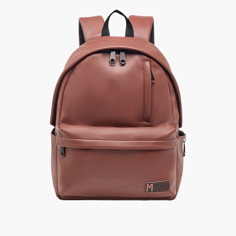Must Backpack-1 Cmprt-22L (Engraved Pu) Brown \ 32X17X42 - Image 1